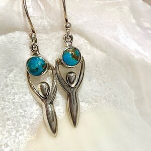 Woman Rules the World Turquoise & Sterling Silver Earrings